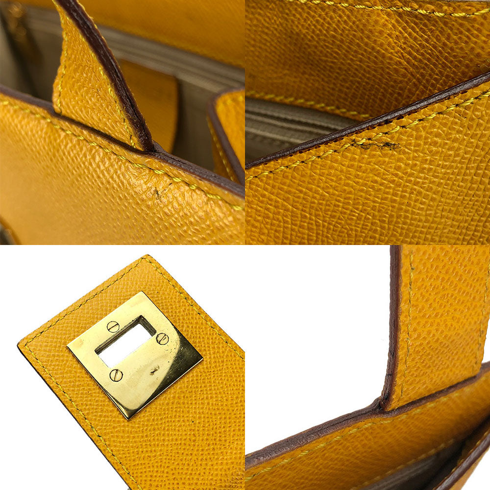 Celine Shoulder Bag Leather Yellow