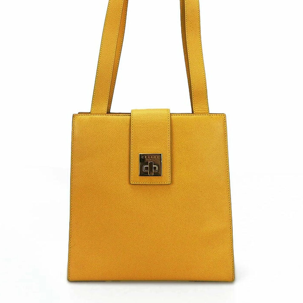 Celine Shoulder Bag Leather Yellow