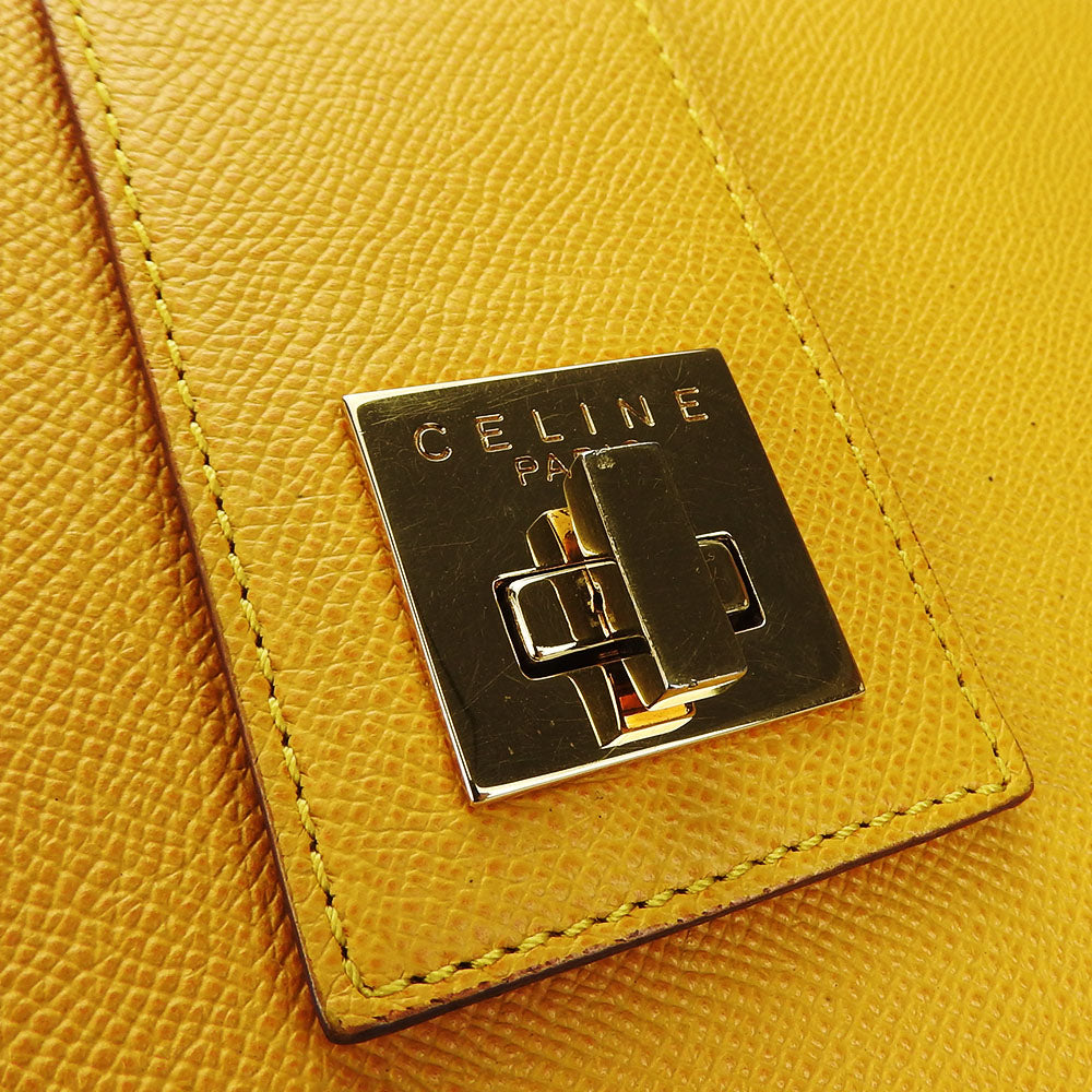 Celine Shoulder Bag Leather Yellow