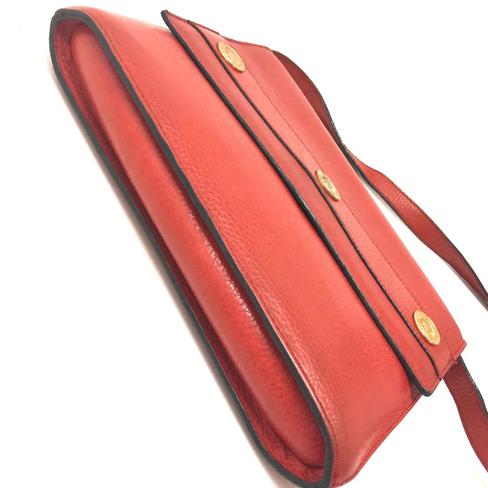 Celine Shoulder Bag Leather Red Crossbody Bag Vintage Women Used Authentic