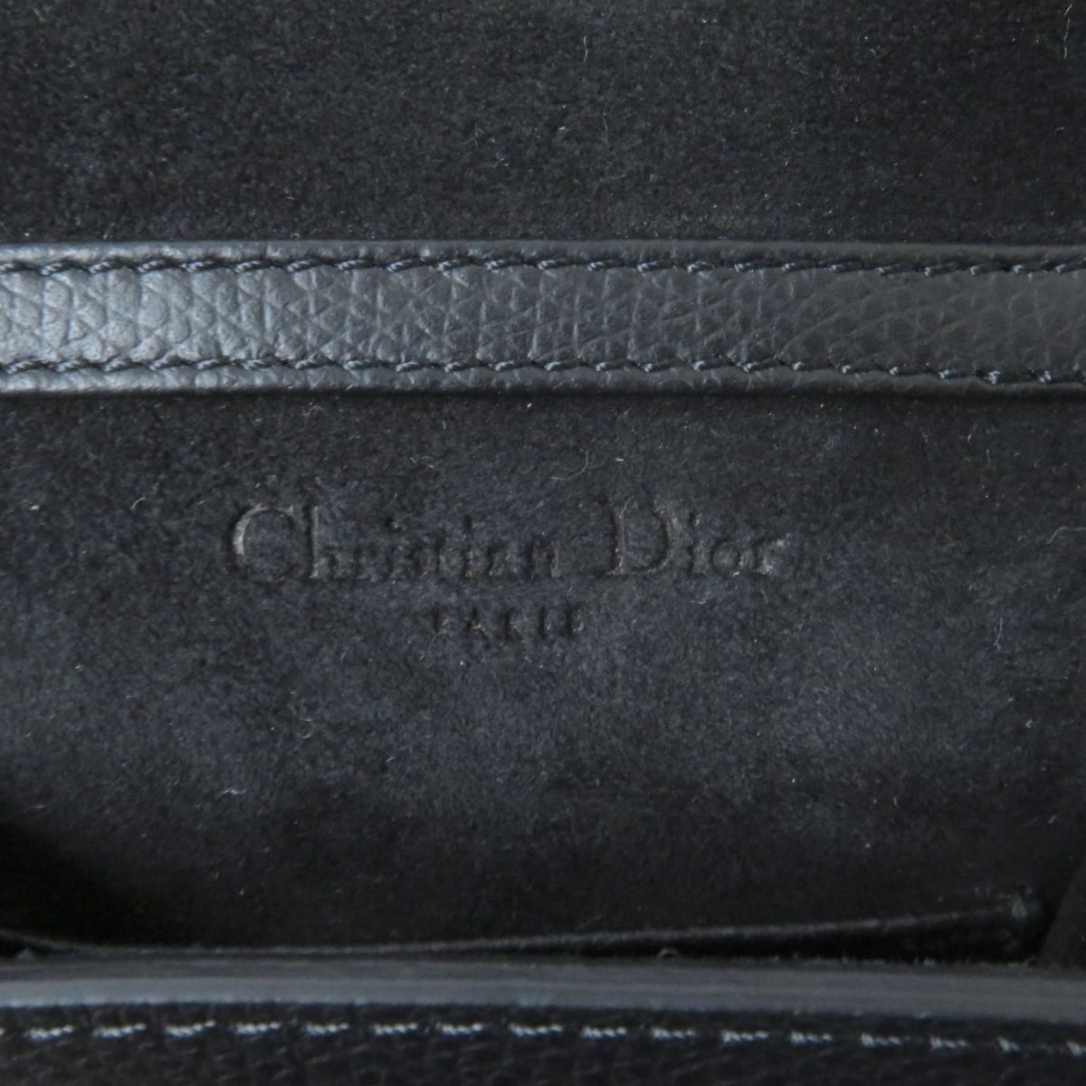 Christian Dior Pouch Main: Leather Black X Gold Women Used Authentic