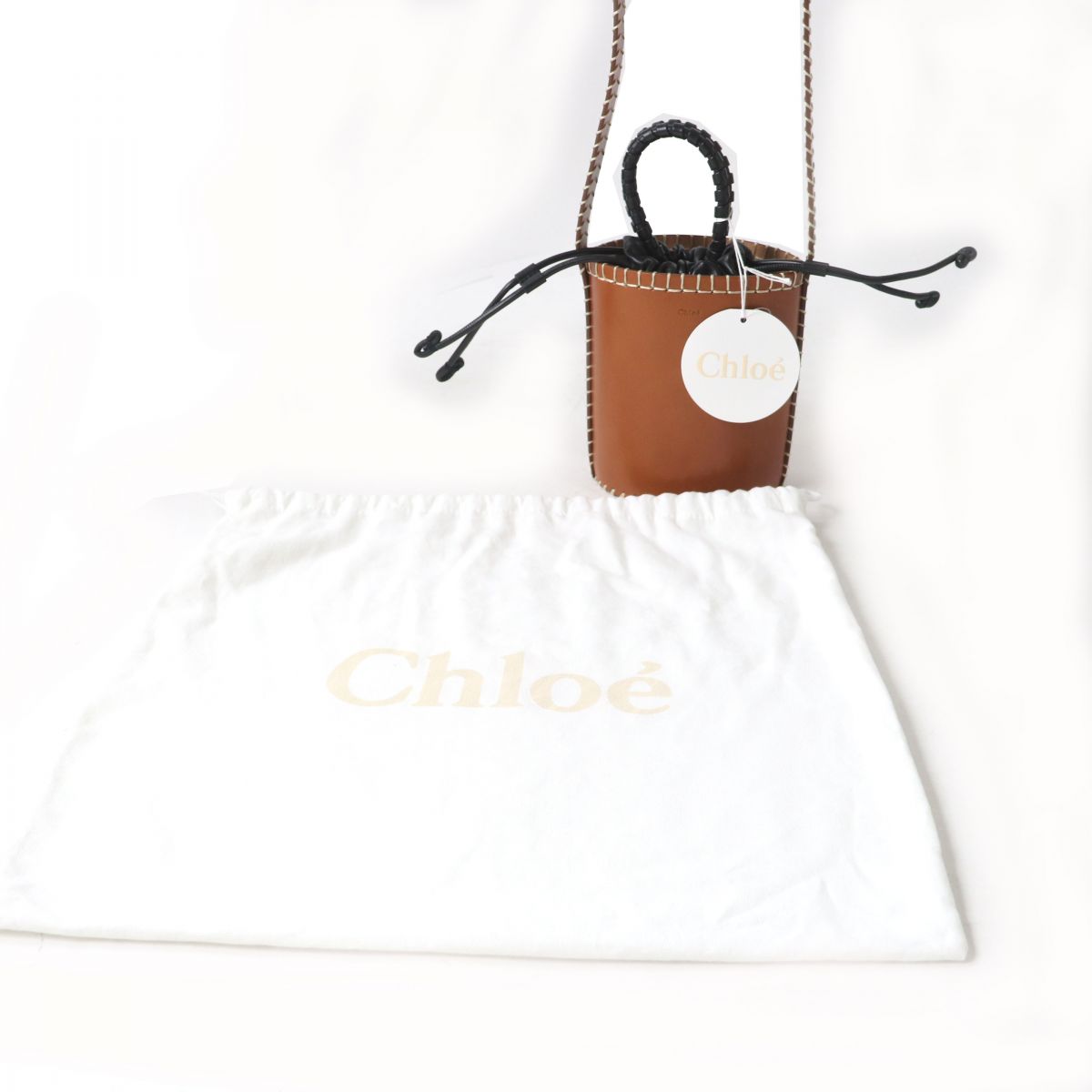 Chloe Handbag Main: Leather Tan Tongue Women Used Authentic