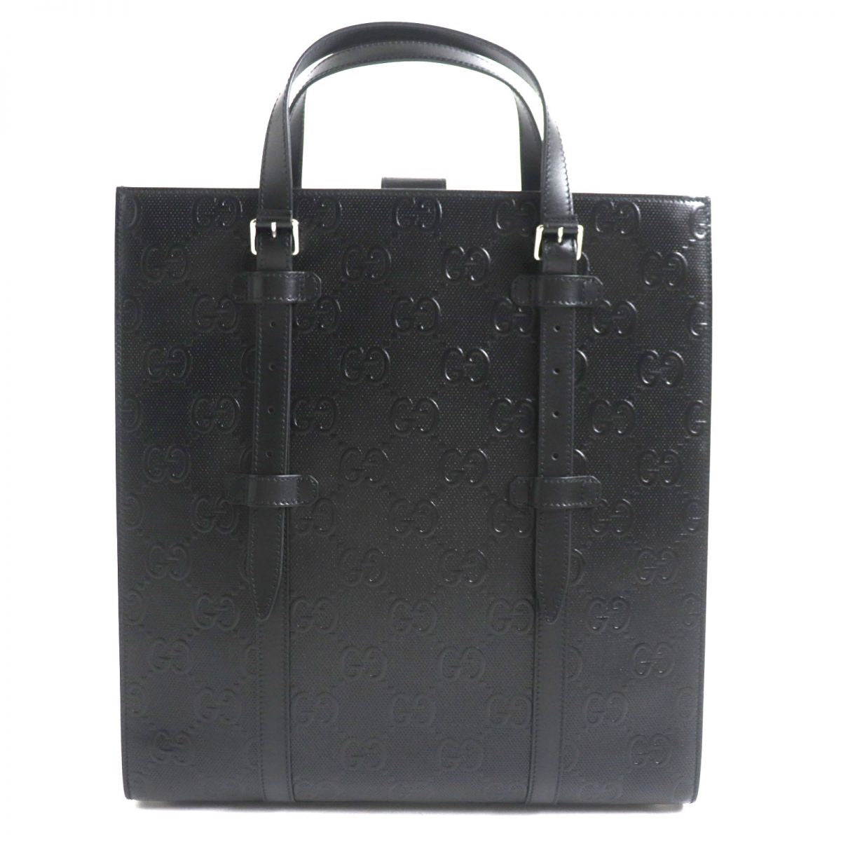 Gucci Tote Bag Main: Shima Leather Black Mens Used Authentic