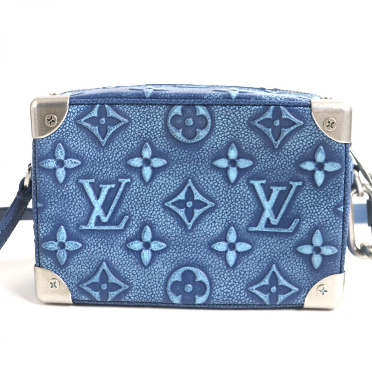 Louis Vuitton Shoulder Bag Main: Monogram Leather Denim Blue Mens Used Authentic