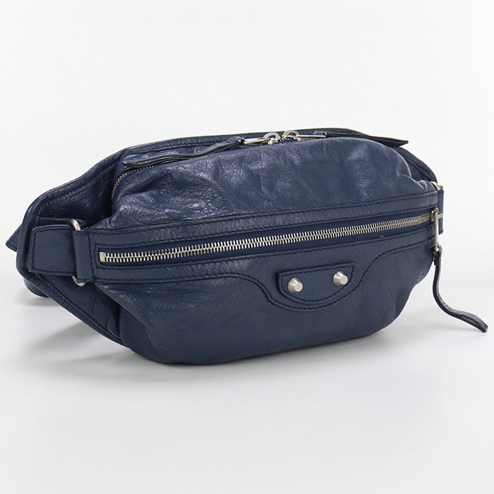 Balenciaga 542013 Belt Bag Body Bag Leather Navy Mens