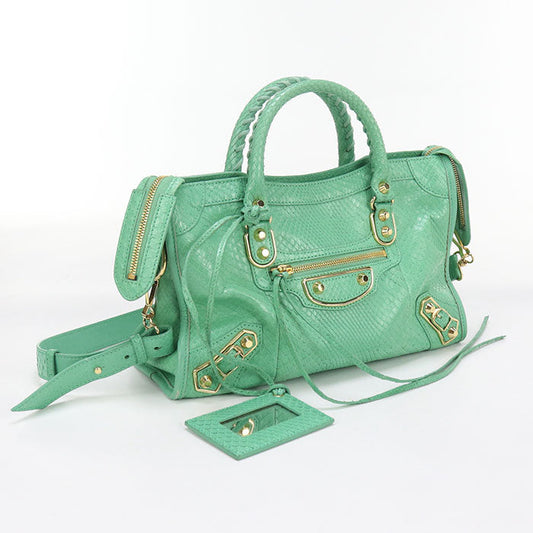 Balenciaga 432831 Handbag Giant 12 City 2way Handbag Leather Green Women