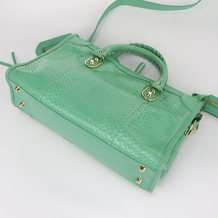 Balenciaga 432831 Handbag Giant 12 City 2way Handbag Leather Green Women