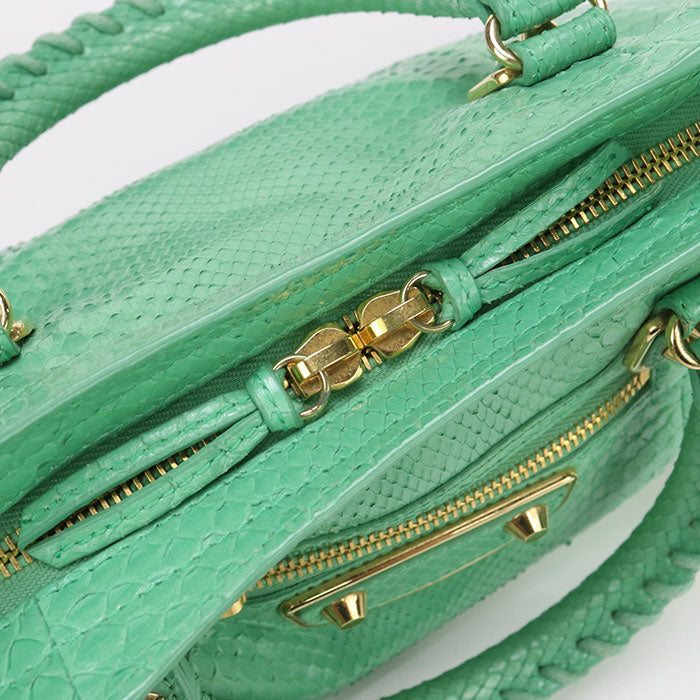 Balenciaga 432831 Handbag Giant 12 City 2way Handbag Leather Green Women