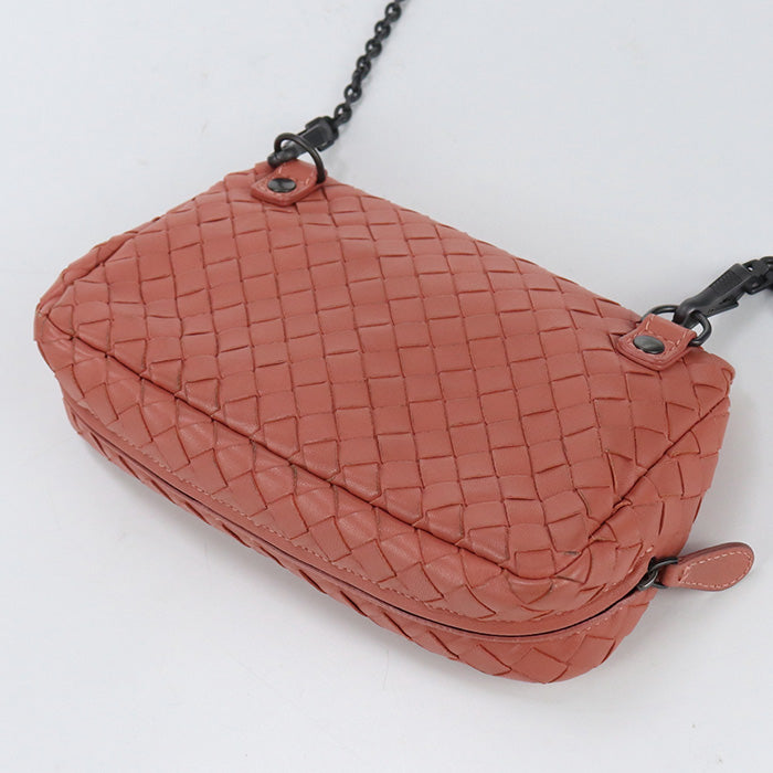 Bottegaveneta Shoulder Bag Intrecciato Chain Shoulder Bag Leather Pink Women