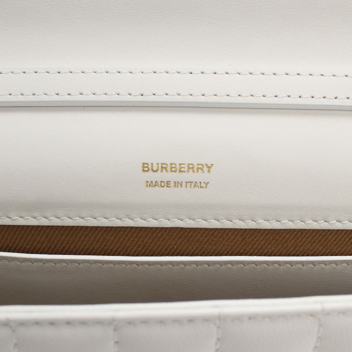 Burberry Roller Clutch Diagonal Crossbody Shoulder Bag Leather White Women