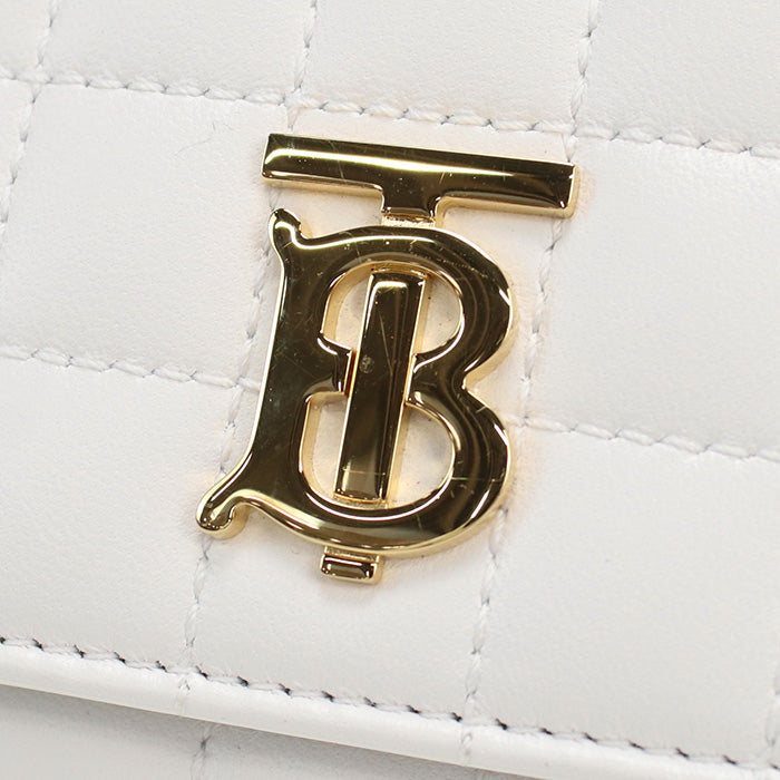 Burberry Roller Clutch Diagonal Crossbody Shoulder Bag Leather White Women