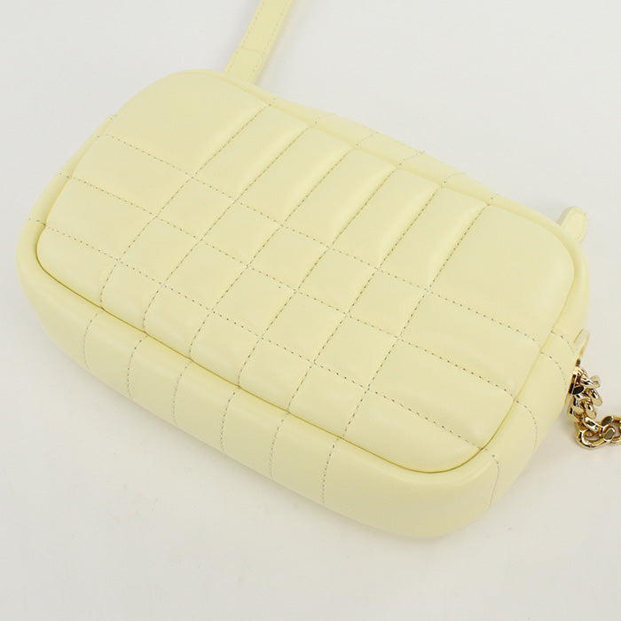 Burberry 8066149 Lola Mini Camera Bag Diagonal Shoulder Bag Leather Yellow Women