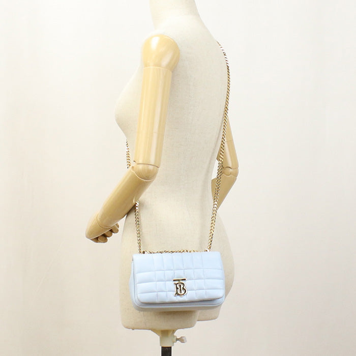 Burberry 8066181 Mini Roller Bag Diagonal Shoulder Bag Leather Light Blue Women