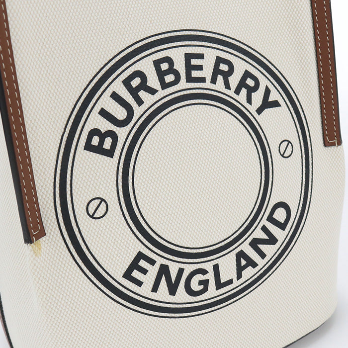 Burberry 8026824 Tote Bag Peggy Bucket Bag Handbags Canvas, Leather White Women