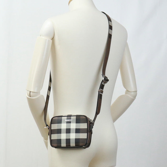 Burberry 8035325 Shoulder Bag House Check Crossbody Pvc Coated Canvas Brown Unisex