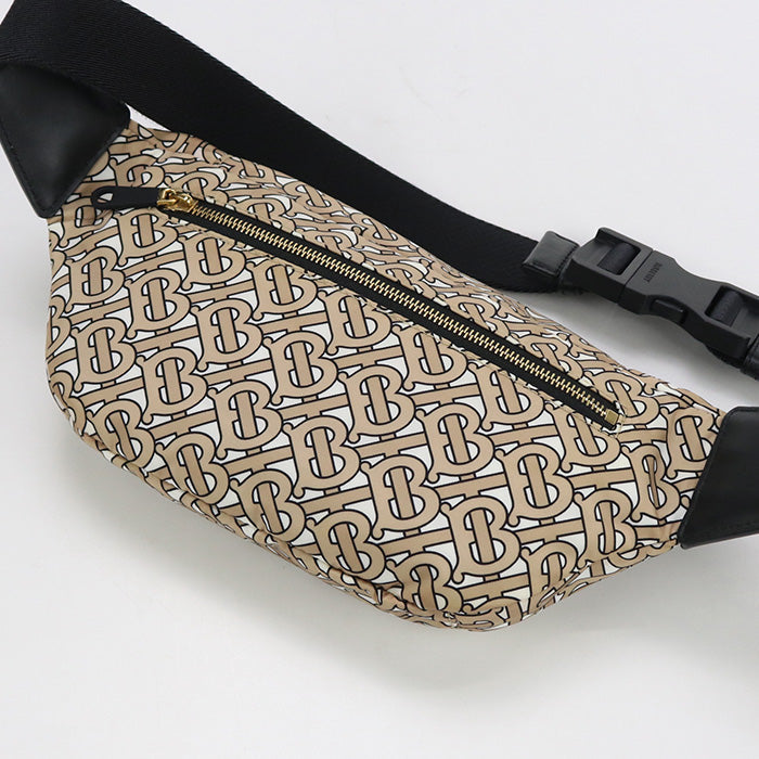 Burberry 8011616 Body Bag Monogram Print Bum Bag Waist Pouch Belt Bag Nylon Beige Unisex