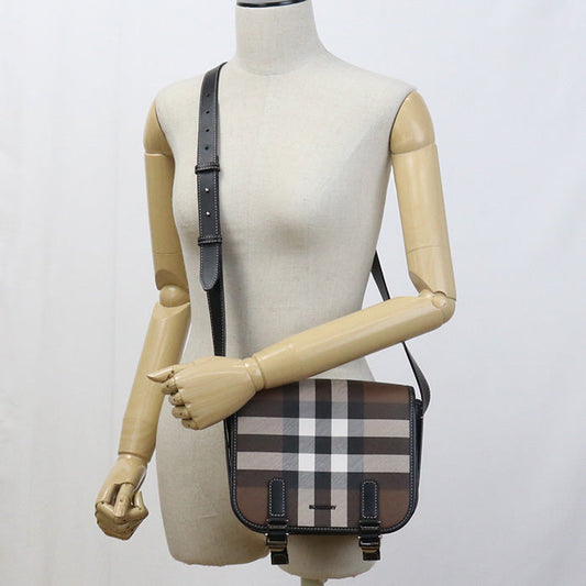 Burberry 8052804 Shoulder Bag Check Pattern Cross Body Bag Pvc Brown Unisex