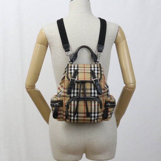 Burberry Bu83286 Mini Backpack Burberry Check Nylon Beige Women