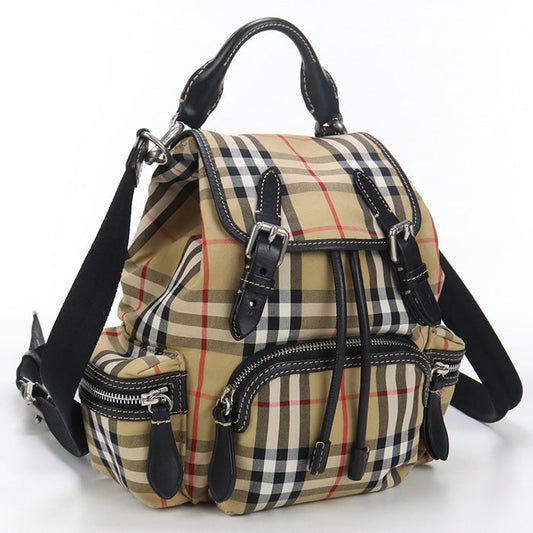 Burberry Bu83286 Mini Backpack Burberry Check Nylon Beige Women