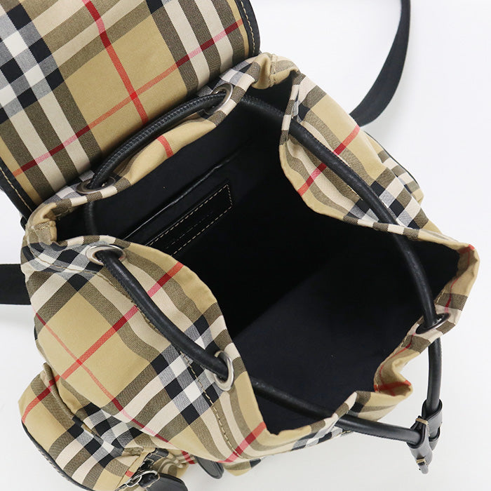 Burberry Bu83286 Mini Backpack Burberry Check Nylon Beige Women