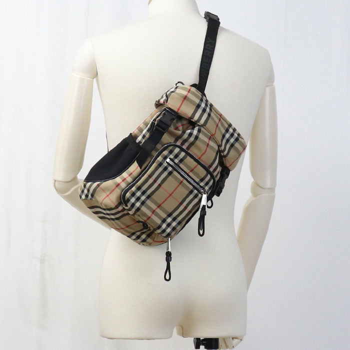 Burberry 8014430 Body Bag Vintage Check Body Bag Cotton/Nylon Beige Mens