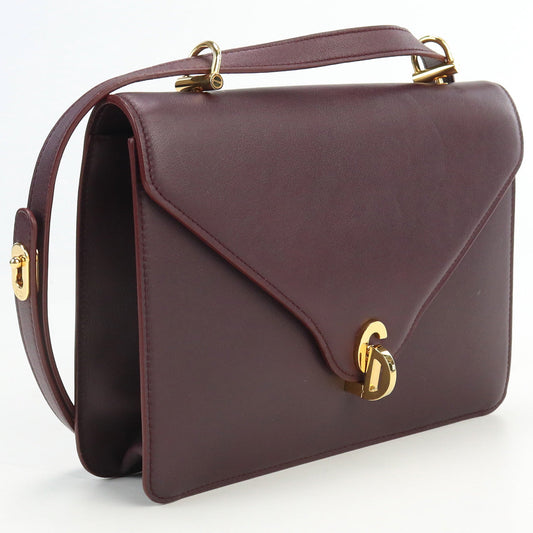 Christian Dior Shoulder Bag Diagonal Leather Purple Women