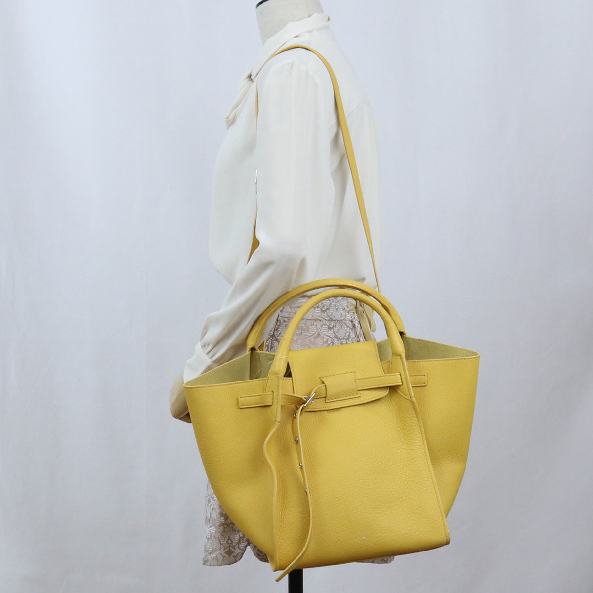 Celine 189313 Big Bag Small Tote Bag Handbag Shoulder Bag Leather Women Yellow