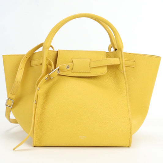 Celine 189313 Big Bag Small Tote Bag Handbag Shoulder Bag Leather Women Yellow