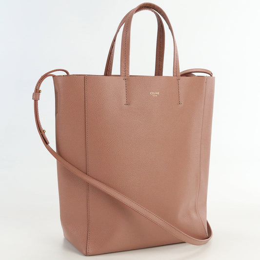 Celine Vertical Hippo Small Tote Bag Shoulder Bag 2 Way Leather Women Color Pink