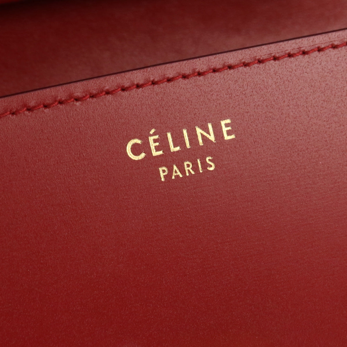 Celine 189183 Classic Small Shoulder Diagonal Shoulder Bag Calfskin Red Women