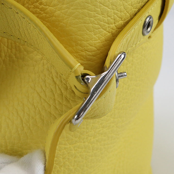 Celine 18742 3 A4 U Handbag Big Bag Nano Basket Shoulder Bag Leather Yellow Women