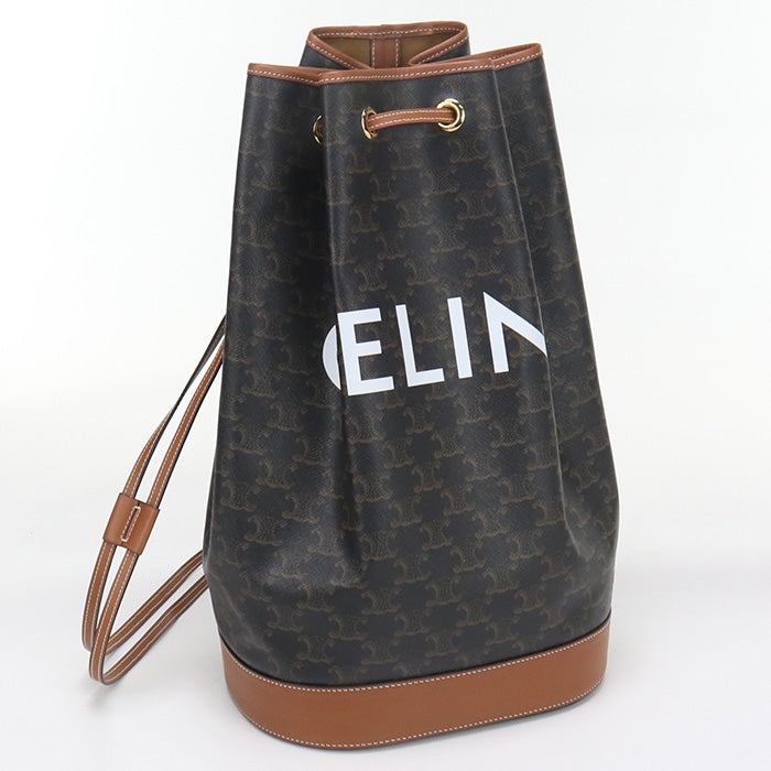 Celine 19153 2 Bzk 04 Lu Backpack Triomphe Medium Sailor Pvc, Leather Brown Women