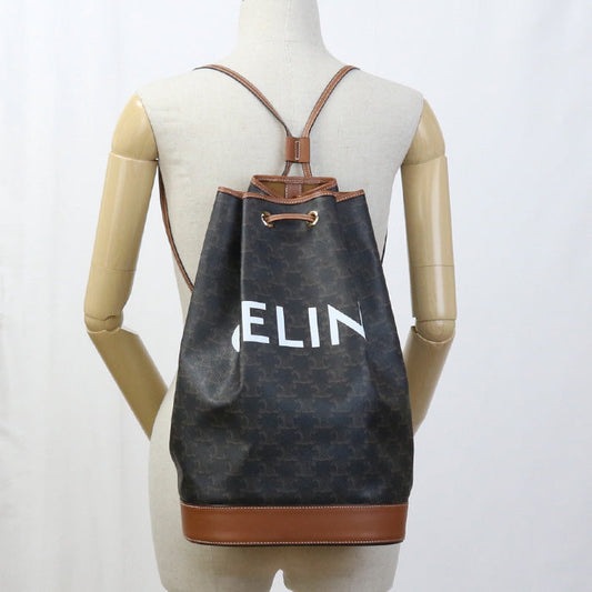 Celine 19153 2 Bzk 04 Lu Backpack Triomphe Medium Sailor Pvc, Leather Brown Women