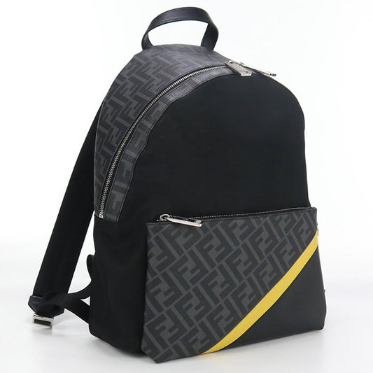 Fendi Fe83154 Backpack Diagonal Nylon Black Mens