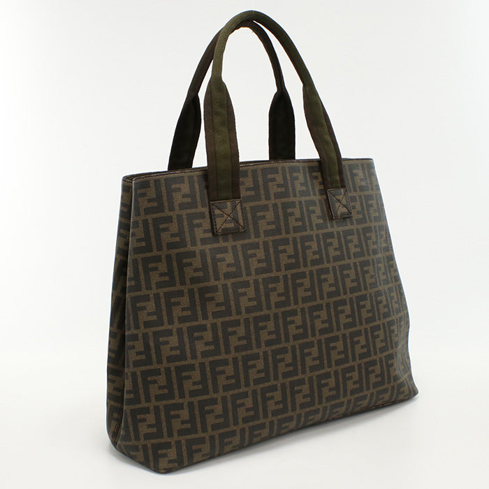 Fendi 7 Va271 Uzd Tote Bag Zucca Pattern Handbag Coated Canvas Brown Unisex