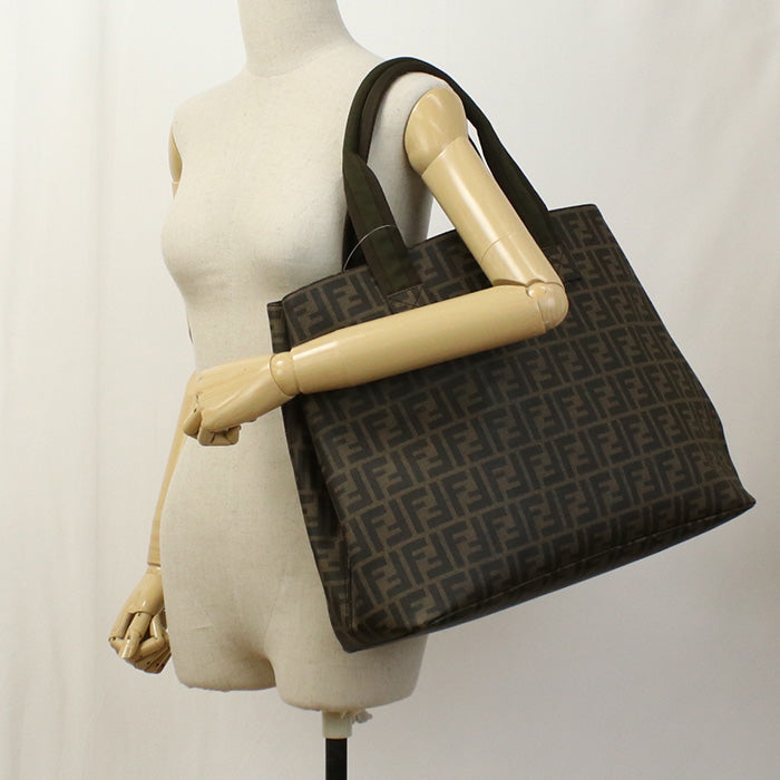 Fendi 7 Va271 Uzd Tote Bag Zucca Pattern Handbag Coated Canvas Brown Unisex