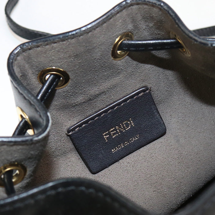 Fendi 8 Bs010 Mini Montresor Shoulder Leather Black Women