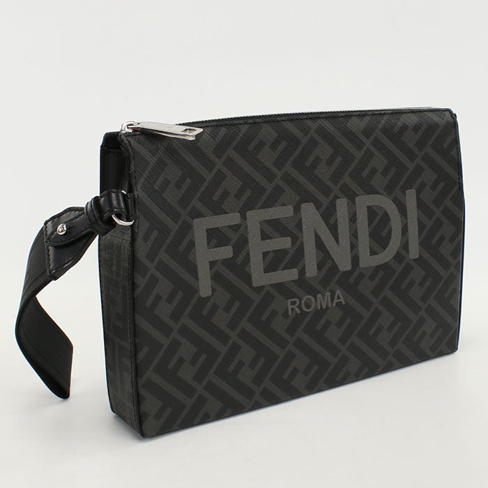 Fendi 7 Va564 Ajj4 Clutch Bag Pvc Black Mens