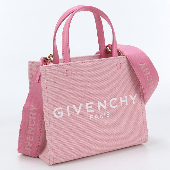 Givenchy Bb50 N0 B1 Fk Tote Bag Logo Mini G 2 Way Tote Bag Canvas Pink Women