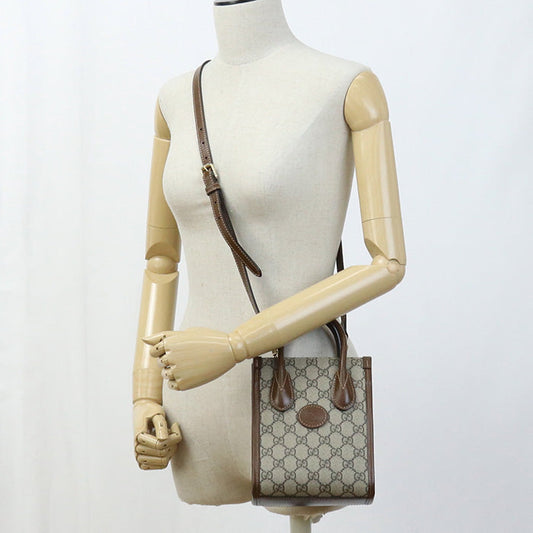 Gucci 671623 92 Tcg 8563 Mini Tote Bag Interlocking G Hand Bag Pvc Brown Women