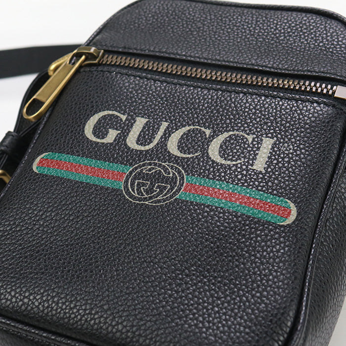 Gucci 574803 Shoulder Bag Shoulder Leather Black Unisex