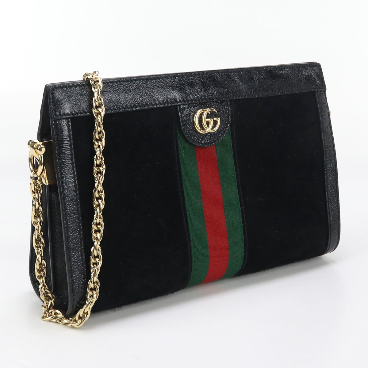 Gucci 503877 Small Shoulder Bag Ofidia Shoulder Suede/Leather Black Women