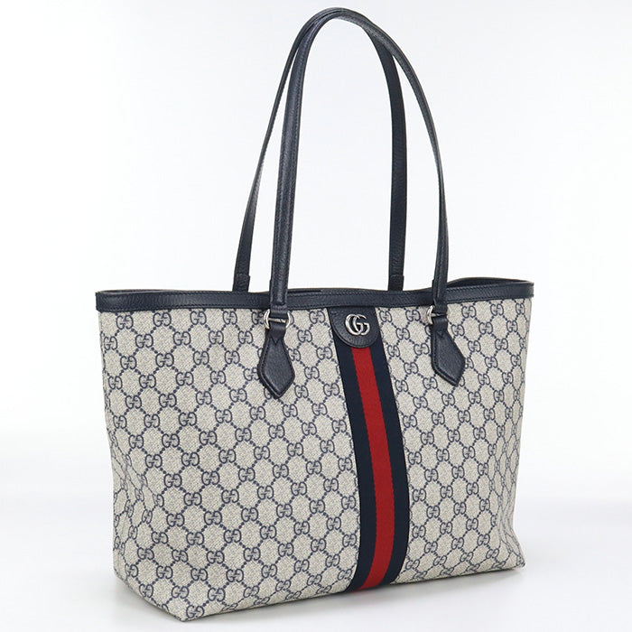 Gucci 631685 96 Iwn 4076 Medium Tote Bag Ofidia Gg Supreme/Leather Navy Women