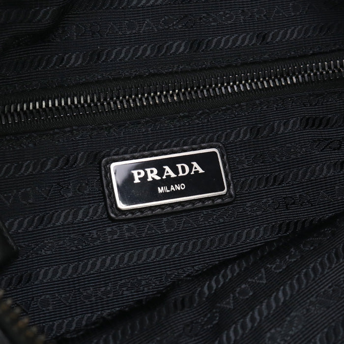 Prada 2 Vl033 2 Dmf F000 Body Bag Triangular Logo Belt Bag Leather Black Mens(unisex)