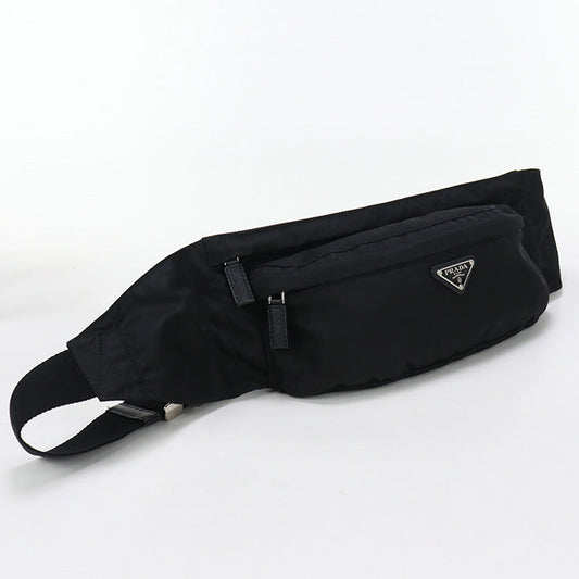 Prada 2 Vl132 Body Bag Triangular Plate Belt Bag Waist Bag Nylon Black Unisex