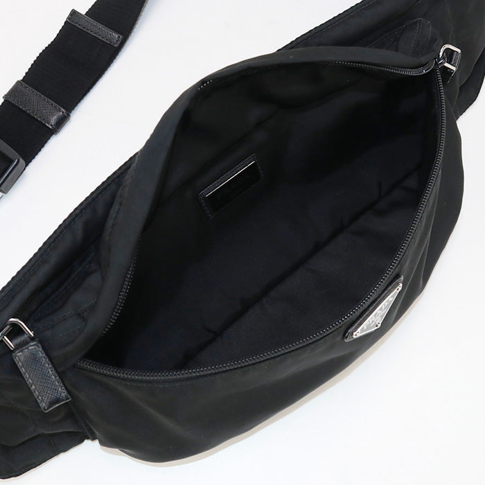 Prada 2 Vl132 Body Bag Waist Bag Belt Bag Crossbody Bags Nylon Black Mens(unisex)