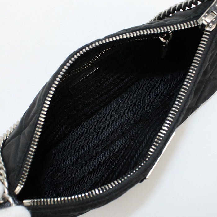 Prada 1 Bh026 Shoulder Bag Quilting 2way Chain Shoulder Bag Nylon Black Women