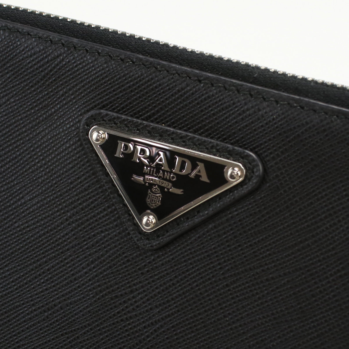 Prada 2 Ng005 Clutch Bag Saffiano Clutch Bag Pouch, Business Bag Leather Black Mens(unisex)