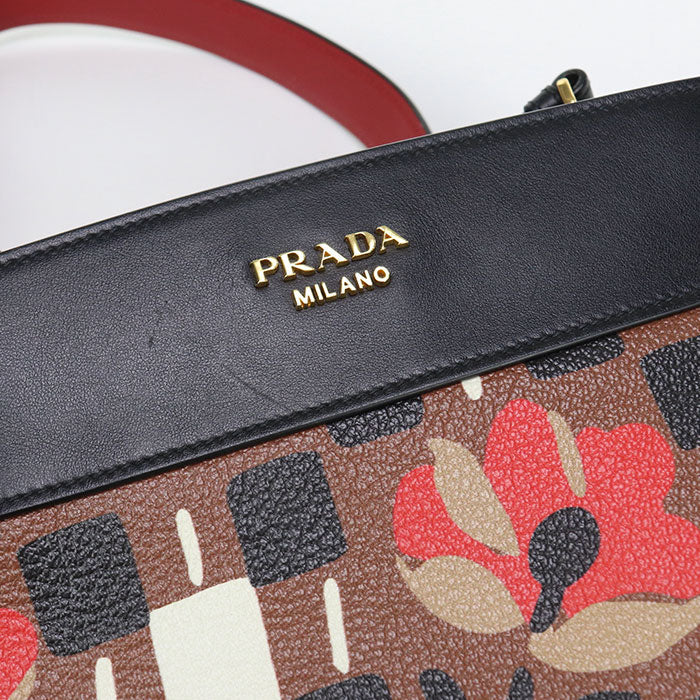 Prada 1 Bc034 Shoulder Bag Bibliotheque Semi Shoulder Bag Leather Black Women