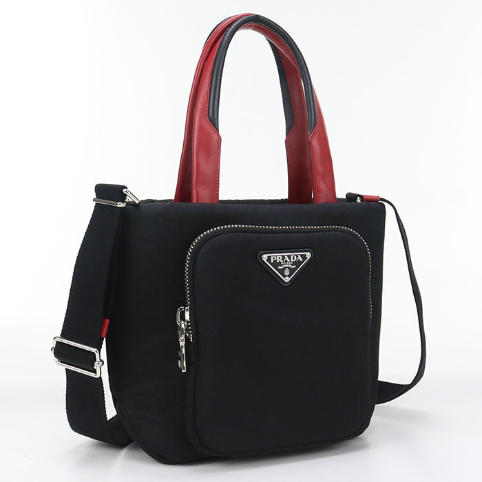 Prada 1 Bg270 Handbag 2 Way Cargo Small Tote Bag Tessuto Pocket Nylon, Leather Black Women